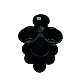 Shop4allsorts Set Of 6 Black Strawberry Trio Planters Stackable Plastic Patio Herb Planter Flower Pots