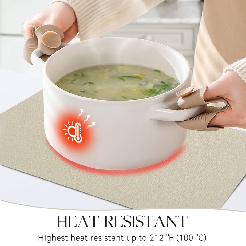 MOSAYT Vinyl Placemats Set of 6, Heat Resistant Place Mats