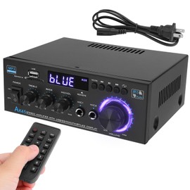 Power Amplifier Hifi Stereo 2.0 Channel 2X20W Audio Amplifier Digital Amplifier Small Bass and Treble Control for Home Theater Speaker (AK45)