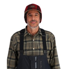 Simms Coldweather Cap - Red Buffalo Plaid - Large/XLarge