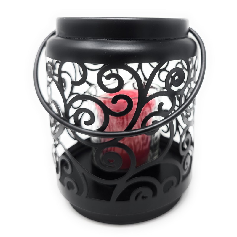 Yankee Candle Black Metal Scroll Votive Holder Lantern - Perfect