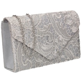 SwankySwans Women's Rachel Clutch Bag, Silver