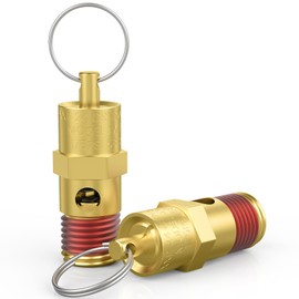 HONSNKS 2 Pcs 1/4" NPT(M) 175 PSI Air Compressor Pressure Relief Valve, Brass Safety Valve for Air Compressor (Tank Pop Off)