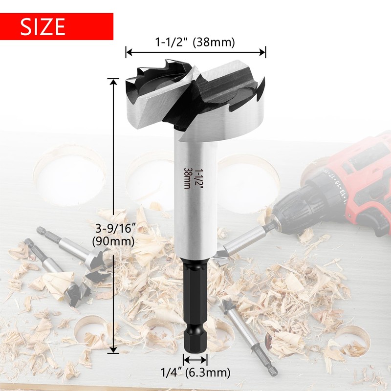 NICAVKIT Professional Forstner Drill Bit 38 mm for Wood, 38