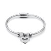 KunBead Jewelry Silver Heart Charm Birthday Bracelet Stainless Steel Love