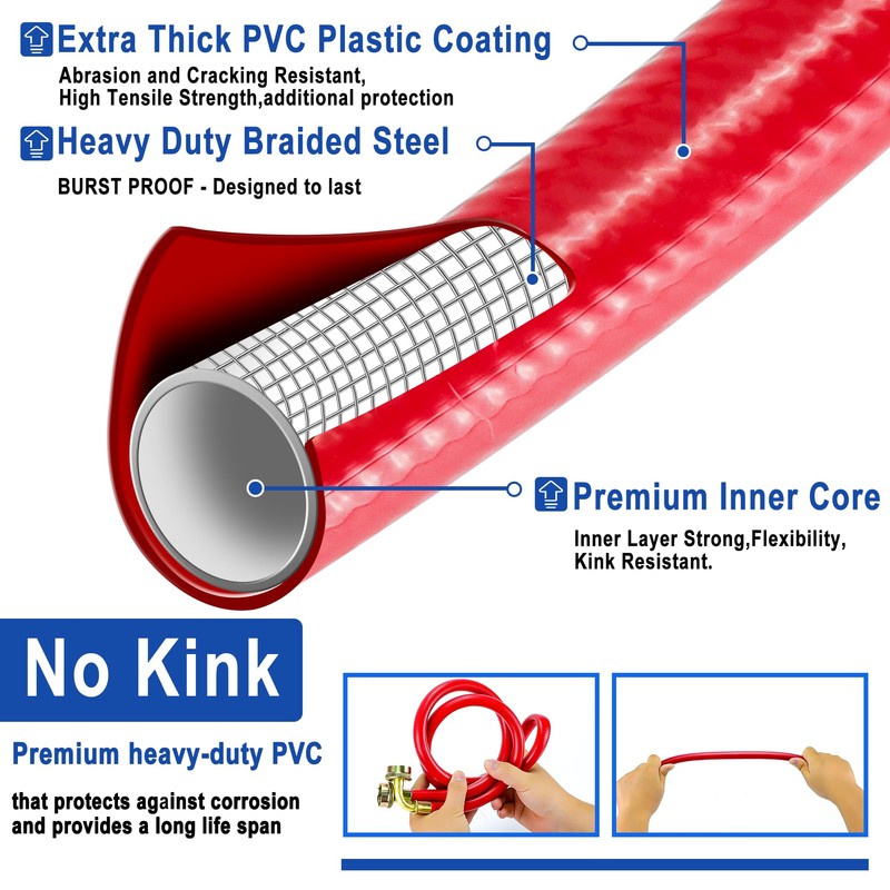 4 FT Rubber Washing Machine Hoses with 90 Degree Elbows
