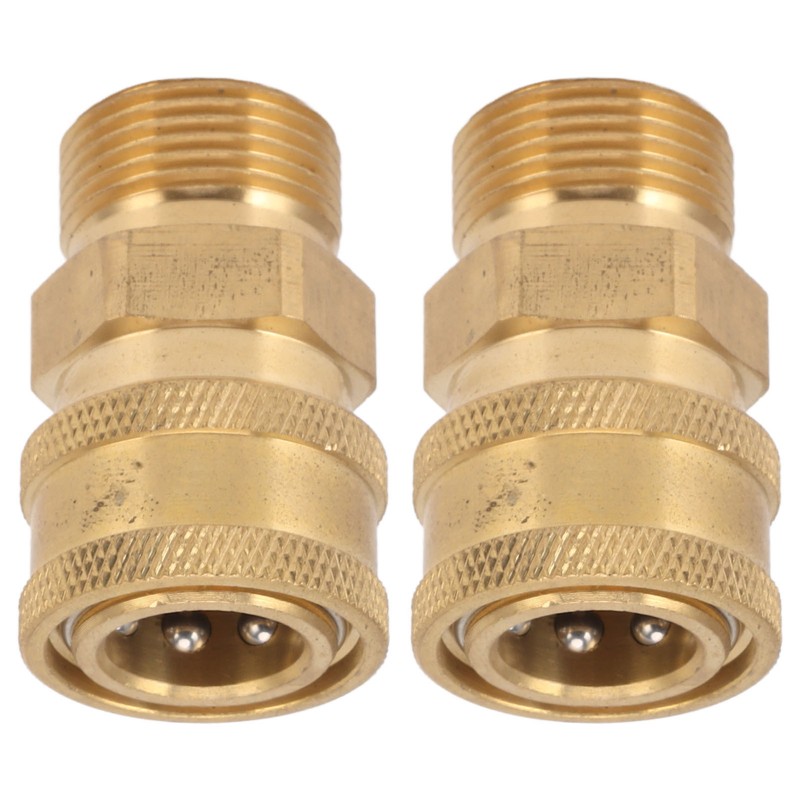 2Pcs Pure Copper M22 High Pressure Washer Fitting Adapter 3/8