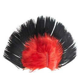 Easyinsmile Rainbow Mohawk Wig Hallowmas Masquerade Punk Mohican Hairstyle Cockscomb Hair Cosplay Wig (black and red)