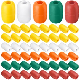 Vertintong 48 Pcs Deep Water Fishing Float 4.72 x 2.75'' Heavy Duty Pool Float Chamber Float Fishing Marker 0.78 Hole for Kayak Anchor Marker Buoy Drift Replace Pool Crabbing Dock (Multicolor)