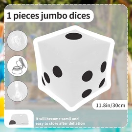 Inflatable Dice Toys Giant Dice, 3Pcs Jumbo Dice Blue Red White Huge Dice Balloons Inflatable Toys Party Dice Blow Up Dice 11.8X11.8In for Beach Pool Lawn Party Games Favors