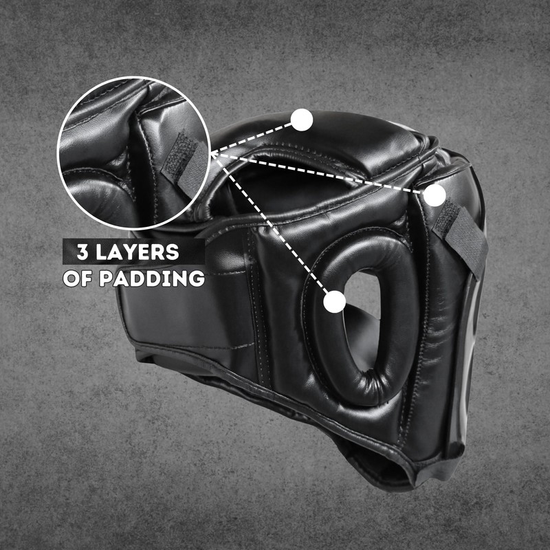 Farabi Sports Boxing HeadGuard, Helmet Head prototector Gear Real Leather