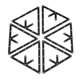 Yctze 6 Piece Billiard Rack Set, Black Triangle Ball Holder for Pool Table, Billiard Accessories for Snooker Cue Positioning, Flat Template for Chalk Balls and