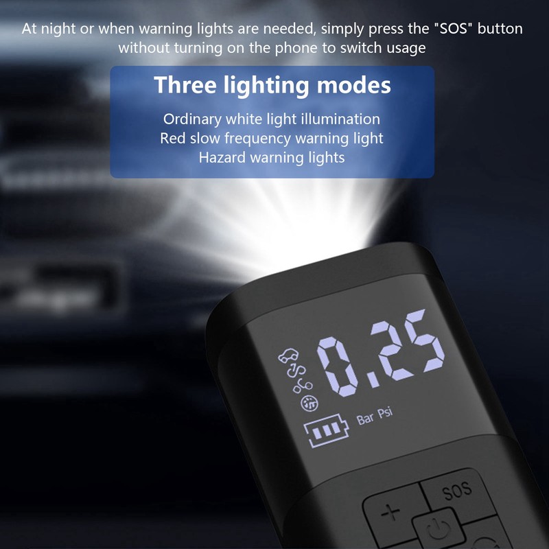 Electrical Air Pump Portable Wireless Car Air Tire Inflatable LCD