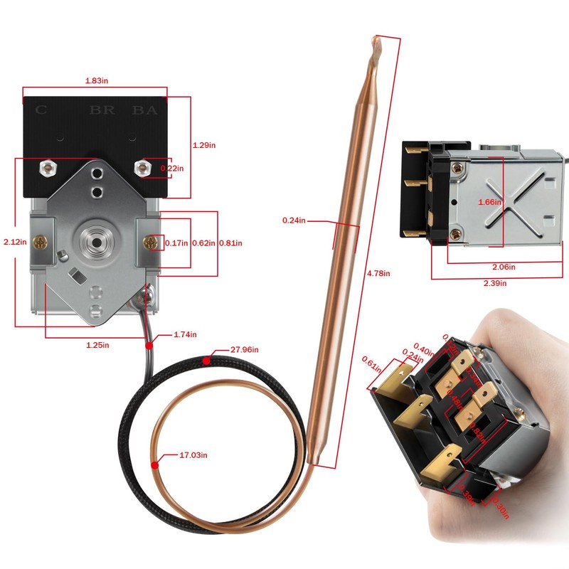 Replacement for Viking Ranges PB010036 Bake/Broil Thermostat