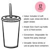 Circus Theme Party Cups with Lids and Straws, 12 Pack,