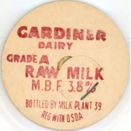 Milk Bottle Cap - Gardiner Dairy - OSDA - (Reedsport, OR, Oregon) - RAW