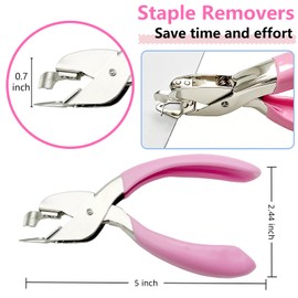 2PCS Staple Remover Staple Puller Remover for Home School Office,Quick and Comfort (Pink)