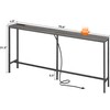 SUPERJARE 70 Inch Console Table with Outlet, Sofa Table with