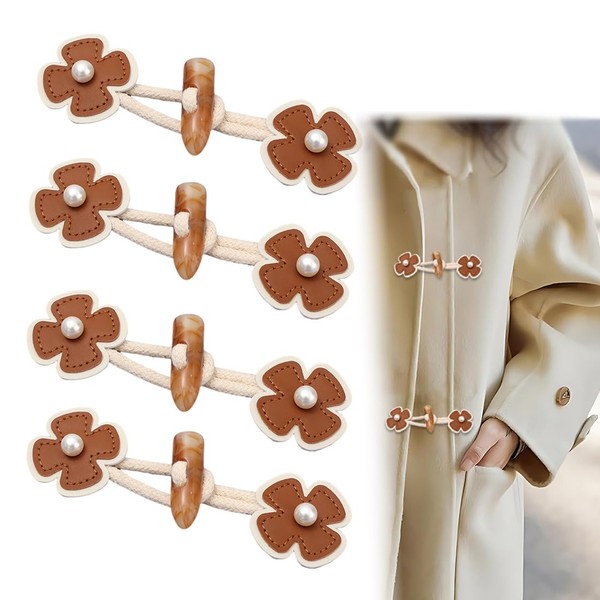 WHYCNJL 4 Pairs of Toggle Buttons Toggle Clasp Children's Duffle