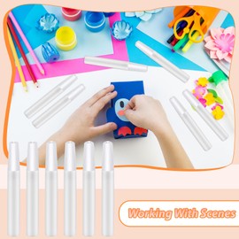 50 Pcs Art White Glue Stick Pens, Quick Dry Tacky Glue Pens Precise Apply Liquid Glue Pens Classroom Supplies for Paper Crafts Supplies Handmade Stationery DIY School Craft Supplies (50, 10ml)