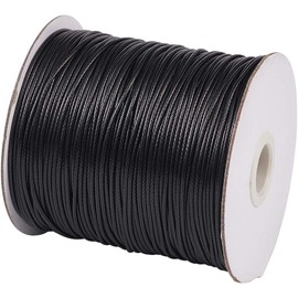 Craftdady - Cuerda de cordón de poliéster encerado de 175 yardas de 1,5 mm para hacer pulseras de macramé trenzadas (negro)