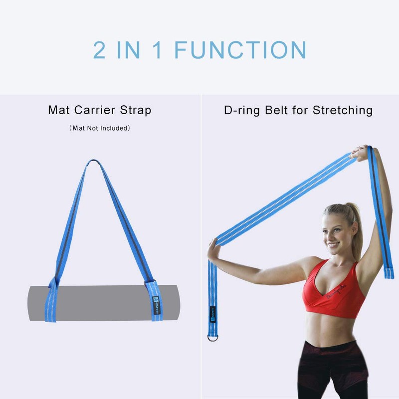 A AZURELIFE Premium2 in 1 Yoga Mat Strap, Adjustable Anti-slip