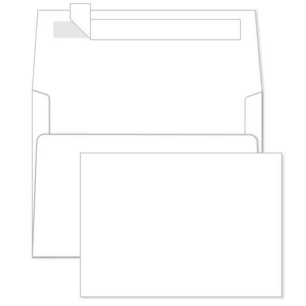 Creebe 100 Pack Unfolded Blank Cards and Envelopes 5x7, 5