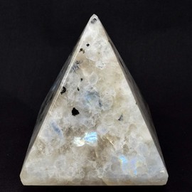 Illuminate Your Space: Rainbow Moonstone Pyramid (Approx. 2 Inches) - Pisces Birthstone - Crown Chakra Alignment