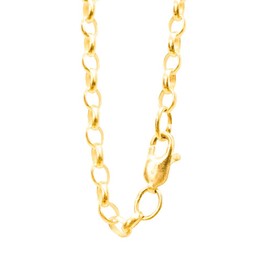 ANTOMUS® 18ct GOLD Plated Solid Sterling Silver Oval Link Belcher chain Made in England 40 inch