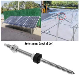 Create idea 6Pcs Hanger Bolt 304 Stainless Steel Solar Mounting Hanger Bolts Solar Panel Accessories Kit for Fence Pergola Construction Play Equipment M10x200mm
