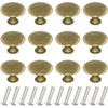 DDHOMIN 12 PCS Round Drawer Knobs Pulls,Cupboard Door Knobs (Bronze)