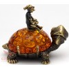 Brass Amber Figurine Turtle Tortilly & Buratino Pinocchio & golden