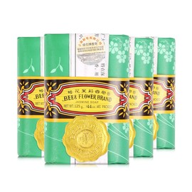 Bee & Flower Soap Bar Jasmine Soap Moisturizing Bath Soap Bars Nourishes Your Skin 4.4 oz(Pack of 4)