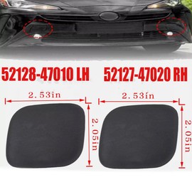 ATUOTPO 1Pair Black Left & Right Front Bumper Tow Hook Towing Eye Cover Cap Compatible with Toyota Prius 2009-2013# 52128-47010 52127-47020