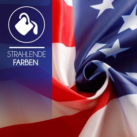 PHENO FLAGS Premium USA Flag 90 x 150 cm - Extremely Weatherproof Flag with Metal Eyelets and Special Sealing Technology - Double-Hemmed USA Flag with Brilliant and Vibrant Colours
