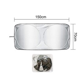 Okaywork Sonnenschutz Auto Frontscheibe 150×70cm, Auto Sonnenschutz Frontscheibe, Frontscheibenabdeckung, Sonnenblende Vorne, Windschutzscheibe für Sommer Selbsthaftend UV Hitzeschutz Plane Faltbar