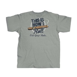 OLD GUYS RULE Men's Graphic T-Shirt, How I Roll Cigar - Gift for Dad, Grandpa, Husband, Father's Day, Birthday, Holiday - Funny Novelty Tee for Cigar Smokers, Collectors, Weekends (Gravel, XX-Large)