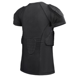 Dialudon Youth Boys Football Rib Protector Padded Compression for Football Baseball Basketball Chest Protector Shirt Black Size M