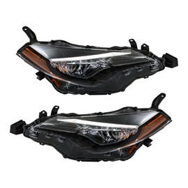 Thomletha Replacement for Toyota Corolla LE 2017-2019 w/DRL Headlight Assembly Projector Left and Right Side Pair