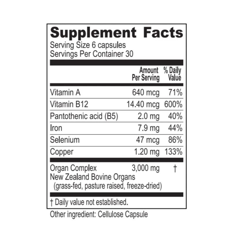 First Light Farms 100% Wagyu Grass-fed Micronutrients Beef Organ Complex