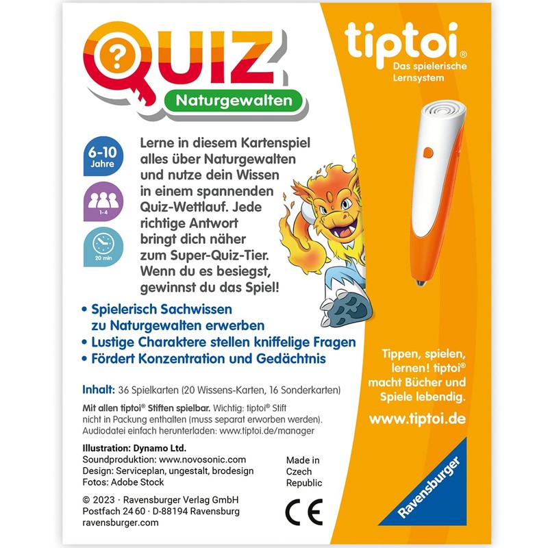Ravensburger tiptoi 00167 Quiz Nature Powers, Quiz Game for Children