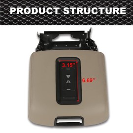 CROSSDESIGN Center Console Armrest Lid Compatible with 2015-2019 Chevy GMC Taheo Yukon Brown 23264425