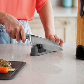 BergHOFF Legacy Two-Stage Knife Sharpener, Non-Slip Base, Coarse, Fine, Grey