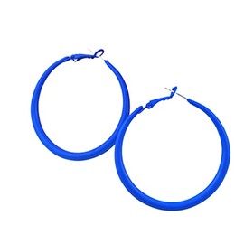 80s Hoop Earrings Colorful Hoop Earrings Large Retro Exaggerated Round Hoop Earrings for Women Jewelry-blue