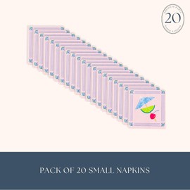 Bonjour Fête Tropical Luau Small Party Paper Napkins | 3-Ply Fancy Cocktail Napkins | Hawaiian Luau, Pool Parties, Summer BBQ | Premium Party Supplies & Decorations | Pack of 20, 5" Folded