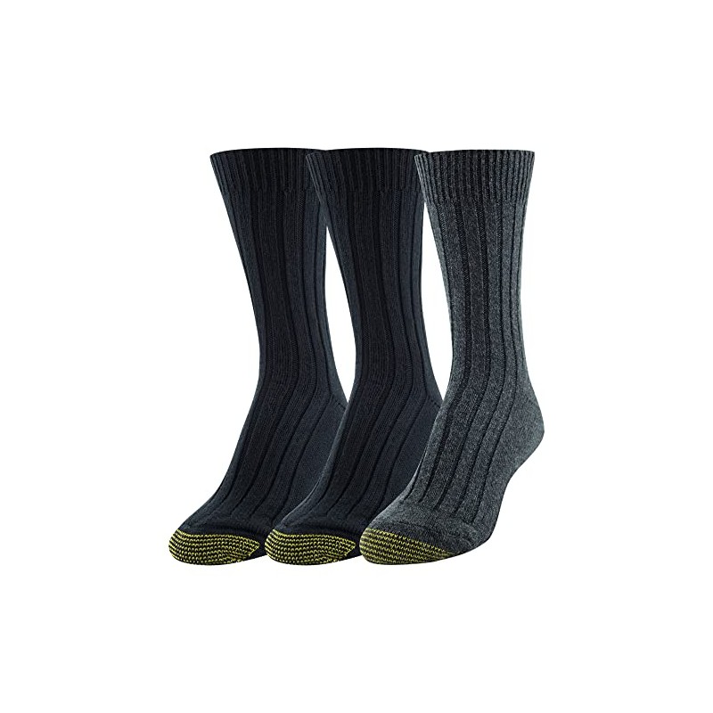 GOLDTOE Women's Weekend Socks, 3-Pairs, Black Assorted, Shoe Size: 6-9