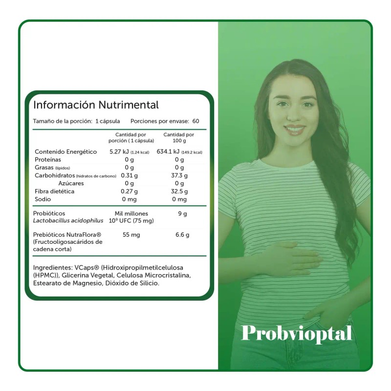 Probvioptal Probióticos Prebióticos Cápsulas Sabor