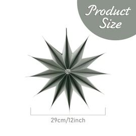 SUNBEAUTY 3 Pcs 12-Pointed Paper Star Brown Grey White Lanterns 12 Inch Christmas Hanging Lamp Shade Wedding Birthday Christmas Home Party Decorations