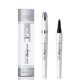2024 New Upgrade Waterproof Microblading Eyebrow Pencil 4-Tip Eyebrow Pencil for Natural Eyeliner Makeup (Dark brown) (Light Brown)