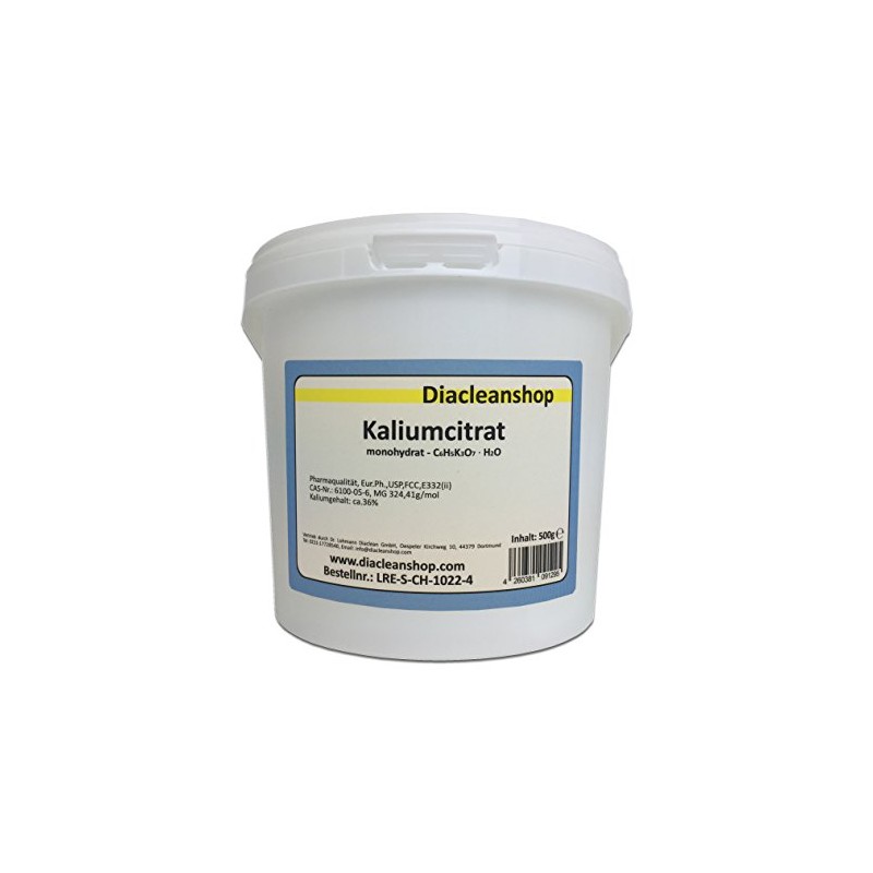 Potassium Citrate Monohydrate 500g – 36% Potassium – Pharma Quality Nature Minimum 99% Powder – E332